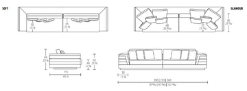 MADISON GRAND SOFÀ SOFT - 3 seater fabric sofa by Siwa Soft Style - view 3